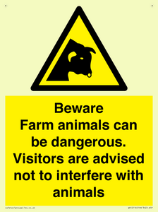 Beware Farm animals can be dangerous. Visitors are advised not to interfere with animals